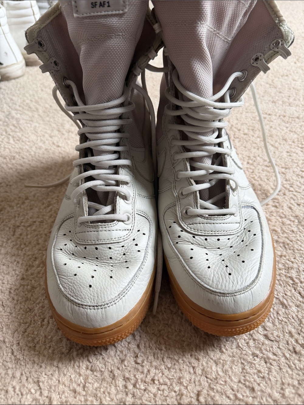 Nike Women’s High-Top Boots White with Gum Sole